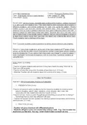 English Worksheet: Lesson plan Wish