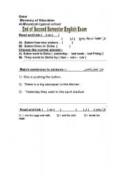 English worksheet: reading