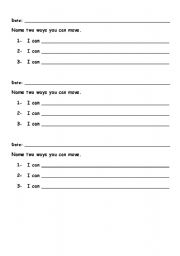 English worksheet: Grade 1 simple writing prompts