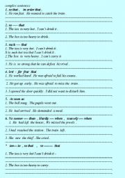 English Worksheet: compound sentences