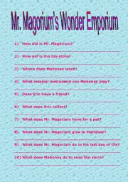 English Worksheet: MR. MAGORIUMS WONDER EMPORIUM
