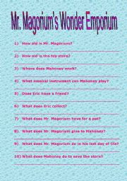 English worksheet: MR. MAGORIUMS WONDER EMPORIUM