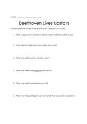 English Worksheet: Beethoven Lives Upstairs