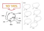 English worksheet: my face