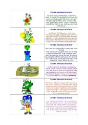 Reading comprehension - Aliens and monsters