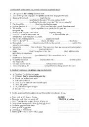 English Worksheet: Exercises Present Simple and Continuous