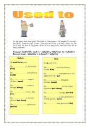 English Worksheet: Used to