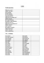 English worksheet: Jobs