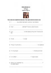 English Worksheet: Movie: The Holiday (El Descanso) Reported Speech