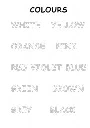 English Worksheet: Colour the colours