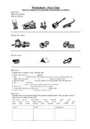 English worksheet: free time