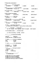 English Worksheet: Simple Present Tense