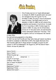 English Worksheet: Elvis Presley 