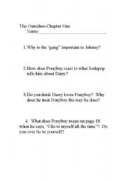 English worksheet: outsiders