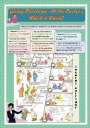 English Worksheet: Giving Directions WS 2 - At the Doctor�s Surgery - How to give directions inside a building