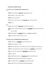 English worksheet: worksheet on times, demonstratives..