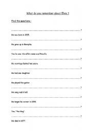 English Worksheet: Grammar exercise based on Elvis Presleys biography