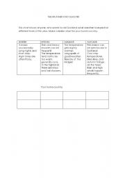 English worksheet: Activity about weather and seasons