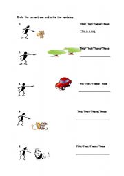 English Worksheet: this/that, these/those