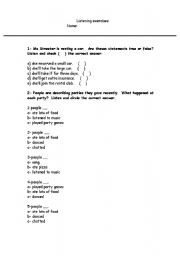 English worksheet: listening exercises 2