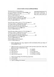 English Worksheet: A kiss to build a dream on
