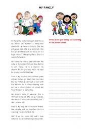 English Worksheet: MY FAMILY