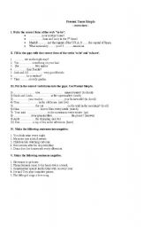 English worksheet: present simple and continuous
