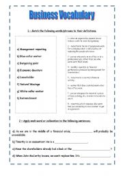 English Worksheet: Business vocabulary