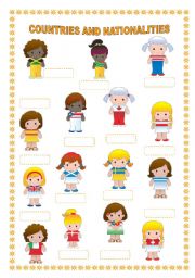English Worksheet: COUNTRIES AND NATIONALITIES
