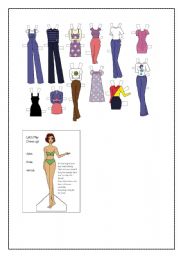 English Worksheet: clothes - papper doll