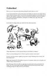 English worksheet: Extinction
