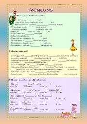 Pronouns (subject, object and adjective)