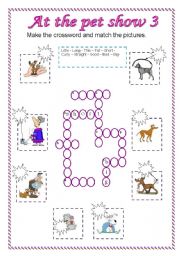 English worksheet: At the pet show 3/4