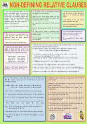 NON DEFINING RELATIVE CLAUSES