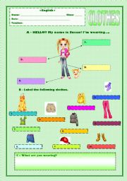 English Worksheet: Clothes 