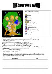 English Worksheet: The Simpsons Family