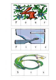 English Worksheet: Number puzzles