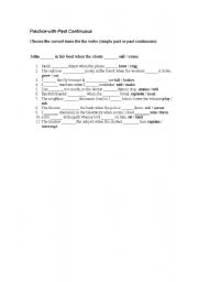 English worksheet: Practice past simple and past continuous