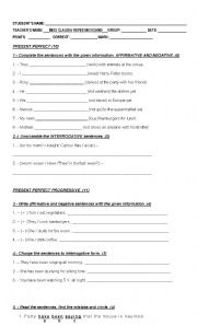 English Worksheet: EXAM