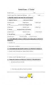 English worksheet: exam 