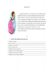 English Worksheet: Present Simple and daily routine