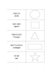 English worksheet: Simple Shape Flashcards