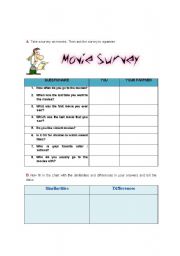 English Worksheet: Movie survey