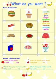 English worksheet: food & drink