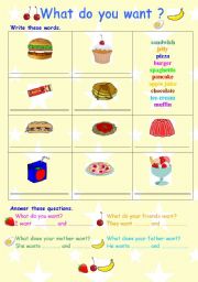 English Worksheet: food & drink