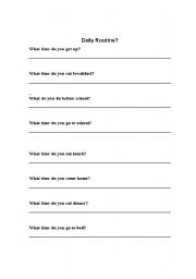 English worksheet: Daily Routine