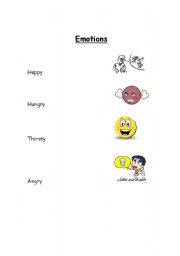 English worksheet: Emotions Match Up