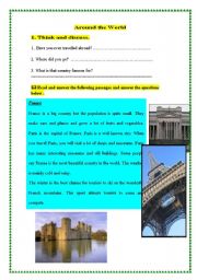 English Worksheet: Around the world