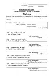 English Worksheet: What are you doing?  Where are you going? - Lesson Plan