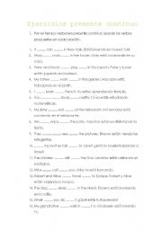 English Worksheet: Present continuous exercises